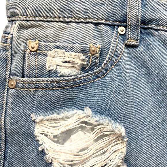 Indigo Rein High Rise High Waist Jean Shorts Cutoffs Distressed Retro Size 7 27 - Picture 4 of 10